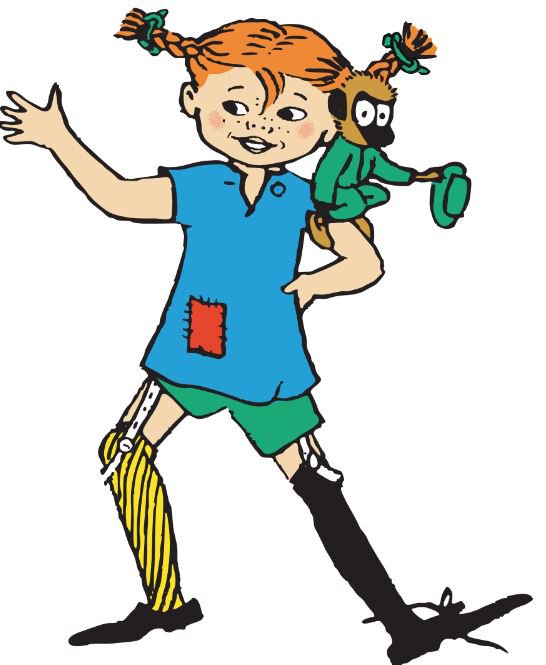 Pippi Longstockings and monkey