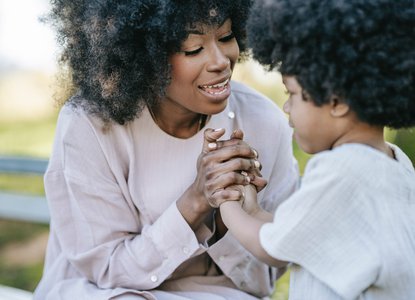 Mother and Daughter at park