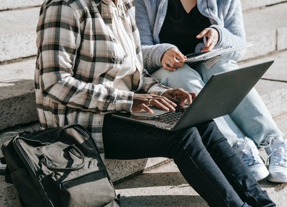 Teenager on laptop