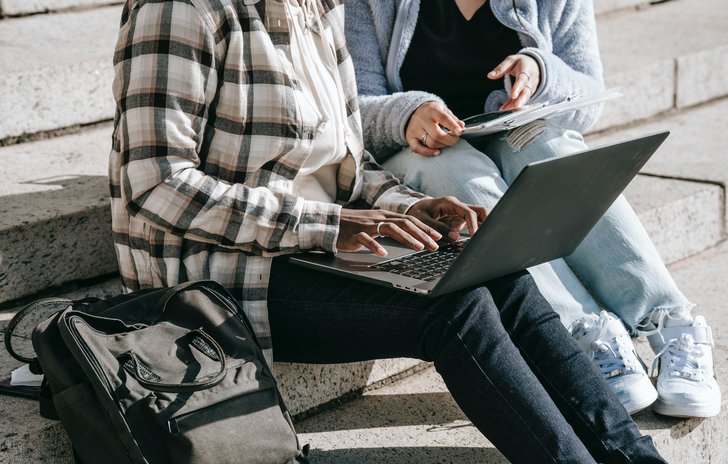 Teenager on laptop