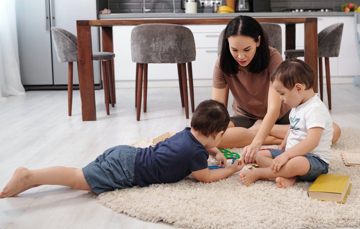 parent and child playing