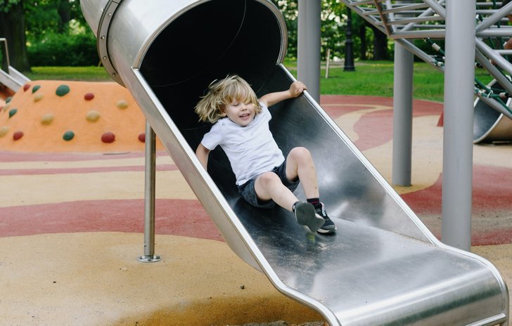 boy on slide